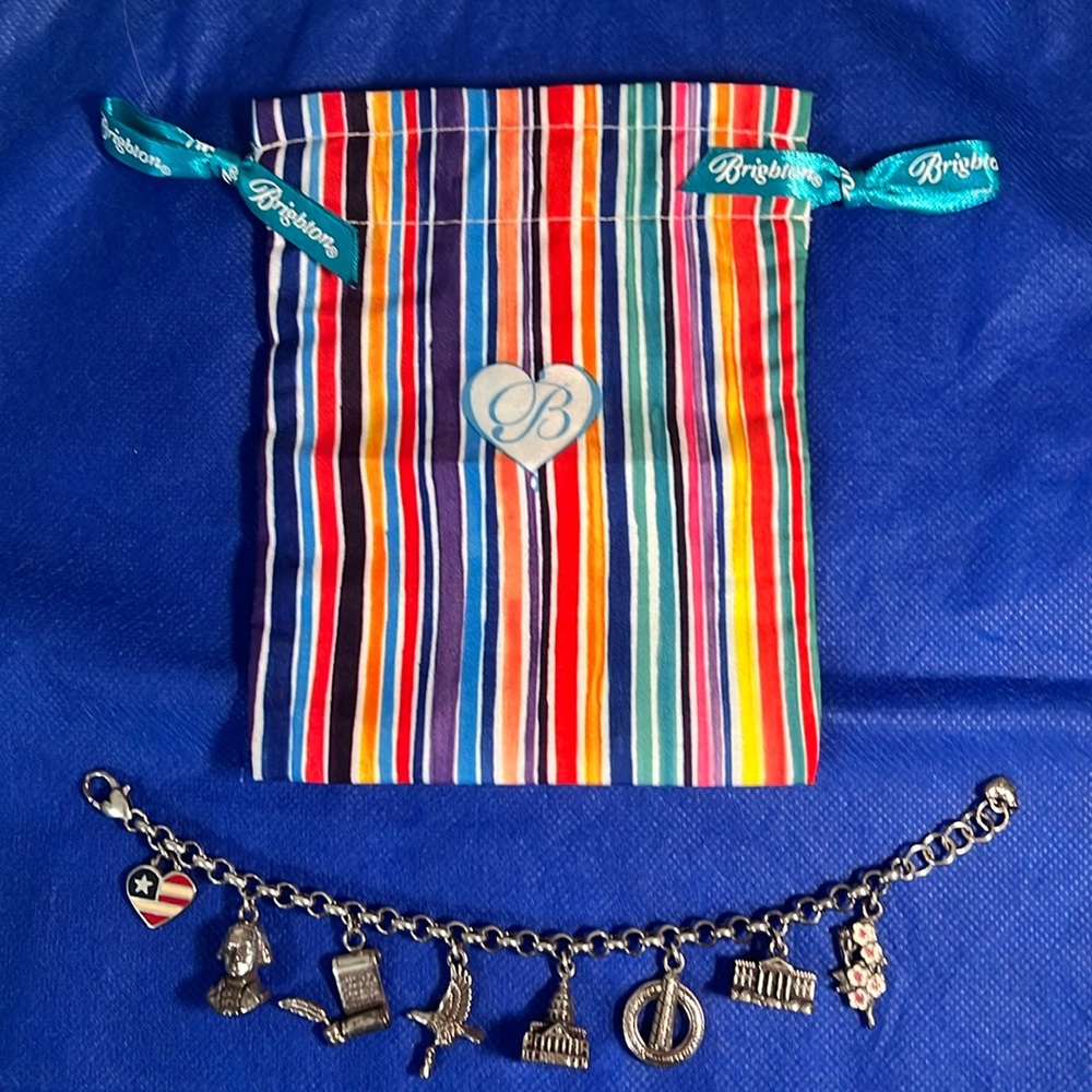 Brighton Washington DC State Flate USA Charm Bracelet